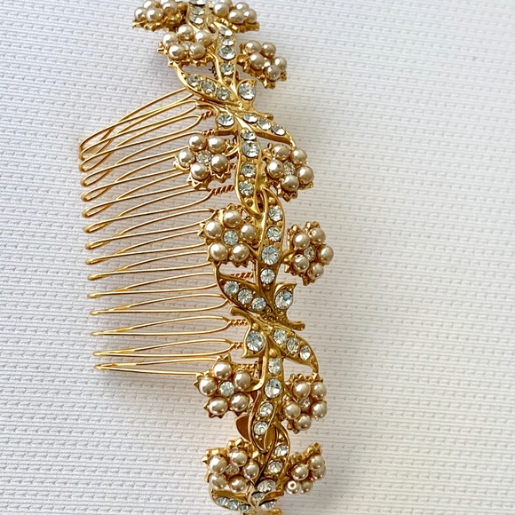 custom rhinestone pearl wedding hair accessory - Picture 2 of 15